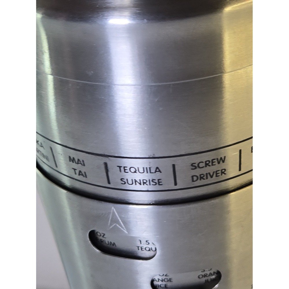 Oggi Dial A Drink Cocktail Shaker Stainless Steel Recipe 34oz Rotating Sleeve - Picture 4 of 10